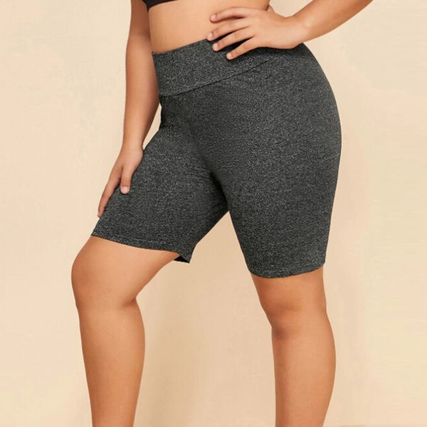 

new women's summer high waist shorts solid color plus size ladies deep gray lace-up shorts elastic waist, White;black