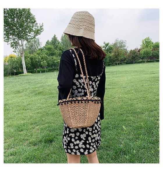 

2020 women handmade straw shoulder bags national style beach handbags totes fashion tassel cross body bags drop shipping mn1739