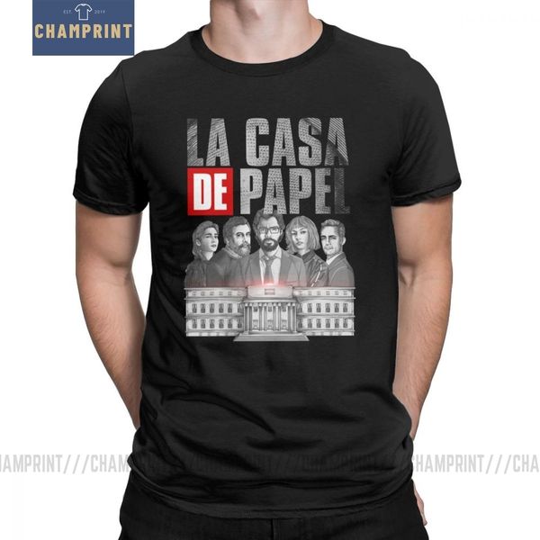 

bella ciao t-shirts men's la casa de papel money heist house of paper unique tee shirt crewneck cotton plus size t shirt