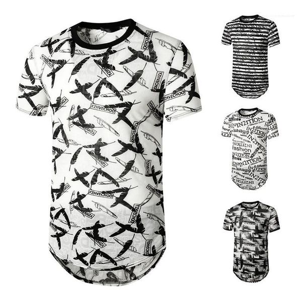 

printed short-sleeve loose tees designers mens hip casual crew neck mens sport clothes summer fashion, White;black