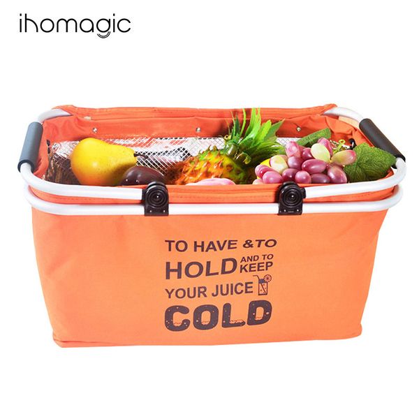 

portable portable heat insulation box of food oxford cloth foldable lunch ice bag aluminum alloy frame party picnic bag