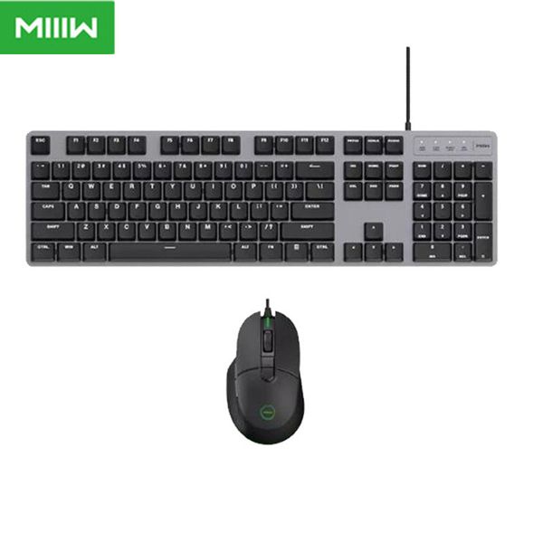 

keyboards miiiw 600k mechanical keyboard gaming mouse & backlights 104 keys kailh red switch usb wired set