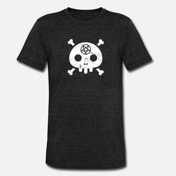 

cute goth pentagram skull t shirt men knitted short sleeve round collar kawaii graphic basic summer pictures shirt