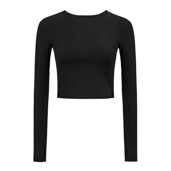 

2020 autumn and winter new long-sleeved sports fitness clothing back sports fitness clothes yoga clothes cross nylon stretch yoga clothi