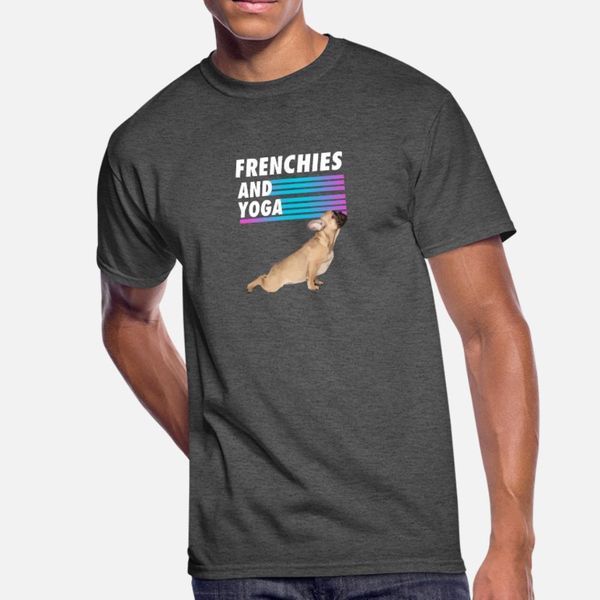 

frenchies and yoga t shirt men print short sleeve crew neck original sunlight comical spring trend shirt