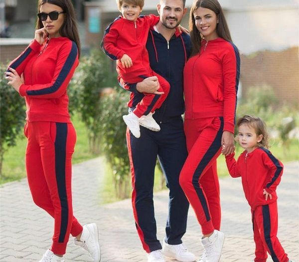 

spring luxury designer mens tracksuits family long sleeve o neck 2pcs sets striped printed solid color sports tracksuits, Gray