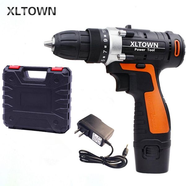 

xltown12/16.8/21v cordless electric drill multi-function rechargeable lithium battery electric screwdriver household power tool
