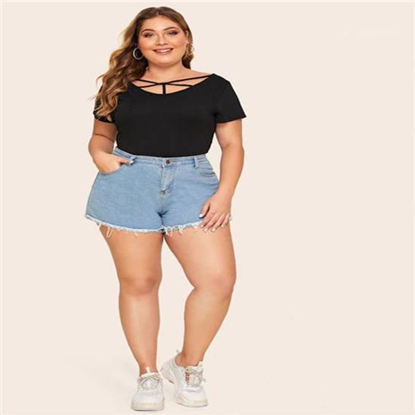 

color fashion slim casual female clothing womens designer hollow out tshirts panelled short sleeve solid, White