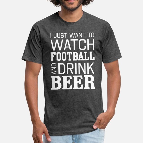 

watch football drink beer t shirt men print 100% cotton s-3xl vintage famous breathable summer style formal shirt