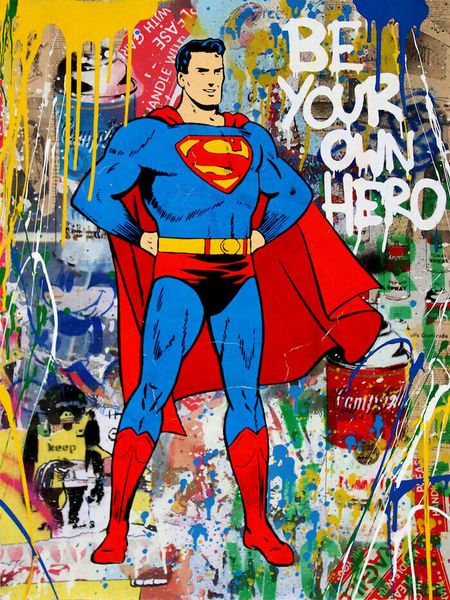 

г-н brainwash graffiti art be your own hero декор стены расписанную hd печать картина маслом на холсте wall art canvas картинки 200815