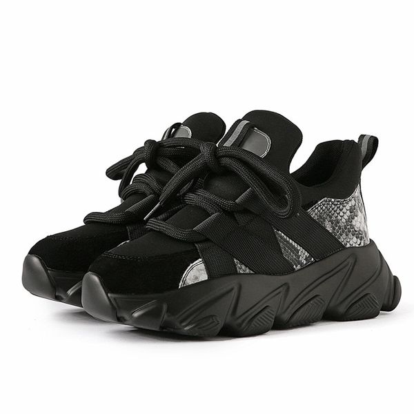 

mobetty 2020 new fall dad shoes leather students summer mesh small white shoes breathable sports women sneakers zapatillas mujer, Black