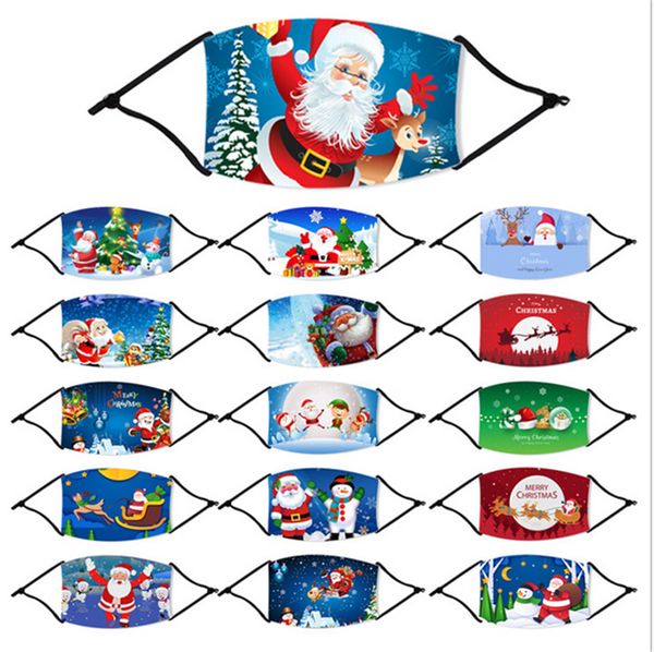 

christmas santa claus cartoon masks fashion face mask dustproof washable masks face masks with fliter breathable mouth cover e81105, Blue