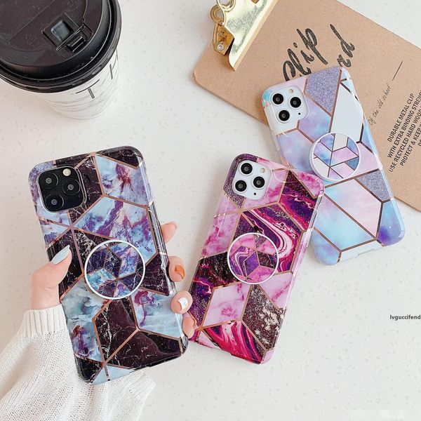 

bracket electroplating flowers phone case for iphone 11 pro xs max xr geometric marble patterns phone cases for iphone 6 7 8 plus