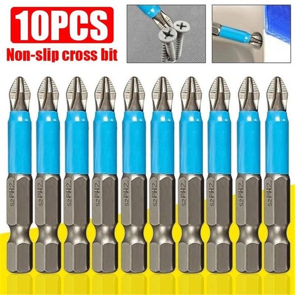 

3/5/10pcs 50mm ph2 cross head screwdriver bits hand tools anti slip electric hex shank magnetic screwdriver drill bit