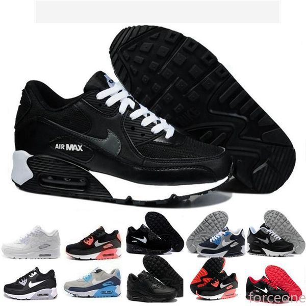 

men women sneakers shoes classic 90 men casual shoes wholesale shipping sports trainer air cushion sports uk5.5 for, Black