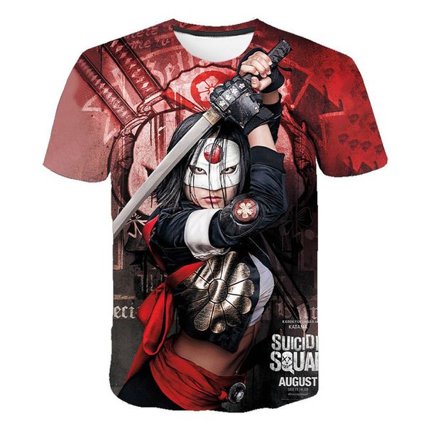 

suicide squad womens mens harley quinn the joker man black red 3d print shirts funny horror oversized men clothing