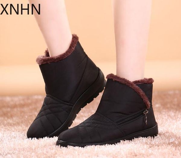 

2020 autumn winter casual snow boots waterproof women ankle boots thermal flat slip-resistant fashion winter shoes woman, Black
