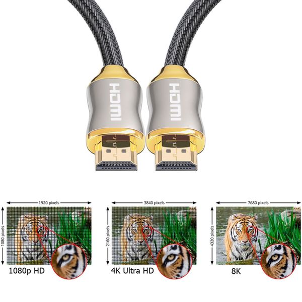 

hdmi to hdmi cable 2.1 8k hifi sound quality 48gbps faster transmission 3d hdr picture for computer ,ps4,tv, monitor,projector