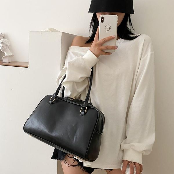 

fashion handbags pu leather underarm bag solid color ladies fashion shoulder messenger bag tote ladies shoulder purse