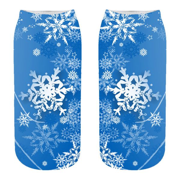 

fashion creative plum snowflake personalized socks 3d digital printed sock printed funny short socks for women/girls/men/boys, Black;white