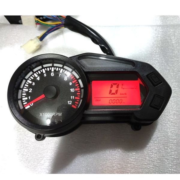 Motorrad Tachometer LCD Digital 12000RPM Lcd-computer-geschwindigkeitsmesser-grüne Tachometer-lehre Universal Für ATV Quad Motorrad 7 Farben