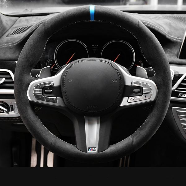 

black alcantara car steering wheel cover for m sport g30 g31 g32 g20 g21 g14 g15 g16 x3 g01 x4 g02 x5 g05