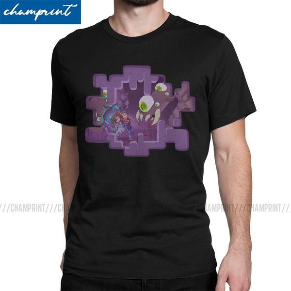 

terrarians t shirts men pure cotton vintage t-shirts terraria eye of cthulhu pixel game tees short sleeve plus size