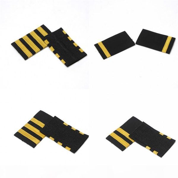

four gold bars airline pilot epaulets captain shoulder boards insignia sliders halloween cosplay pilot epaulette, Silver