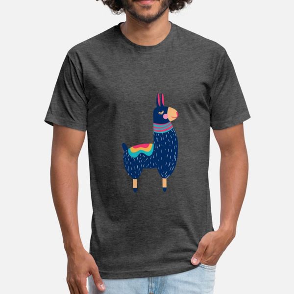 

lama t shirt men printed 100% cotton plus size 3xl clothes loose breathable spring standard shirt