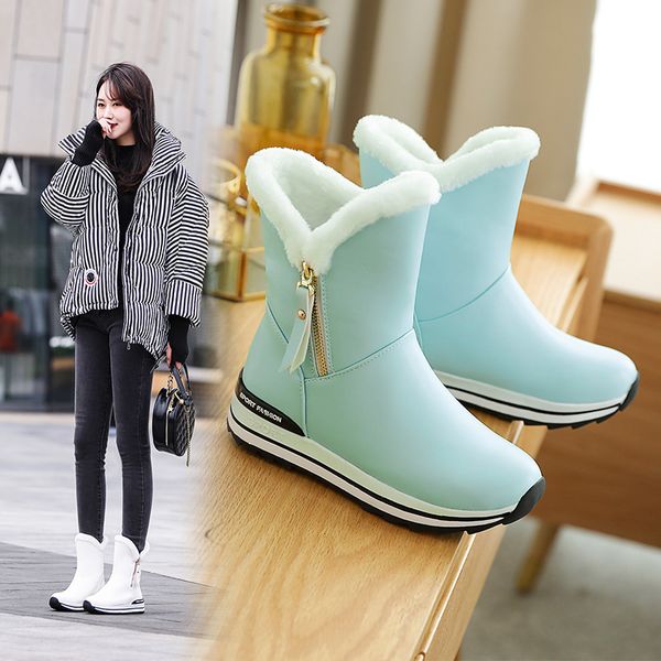 

ins women ankle boots 22-26cm thick snow boots ankle for women winter outdoor warm shoes for, Black