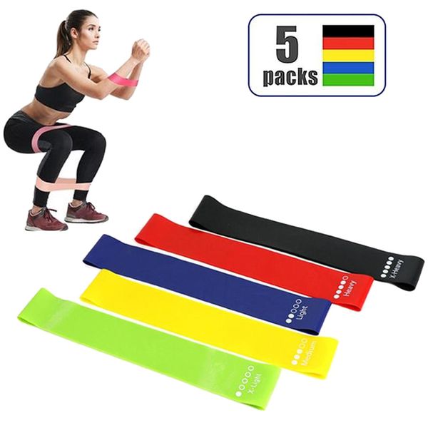 

5 pcs resistance loop exercise bands resistance bands elastic pull rope latex yoga exercise expander for women yoga training