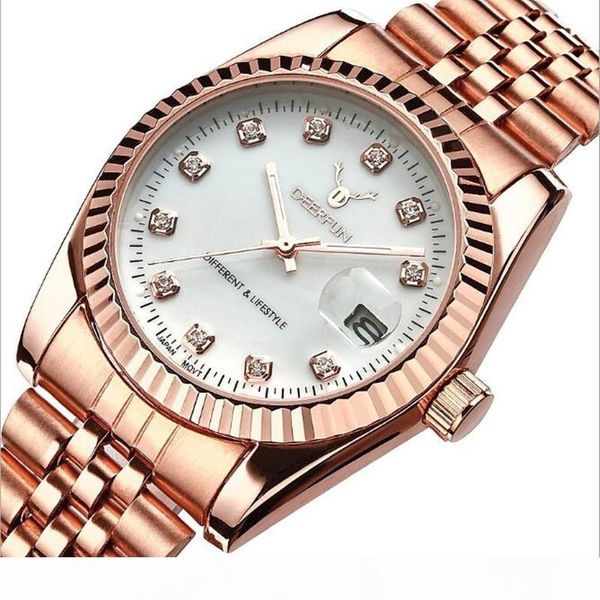 

couple luxury watch women mens watches brand fashion full stainless steel quartz wristwatches for men ladies gift ing, Slivery;brown