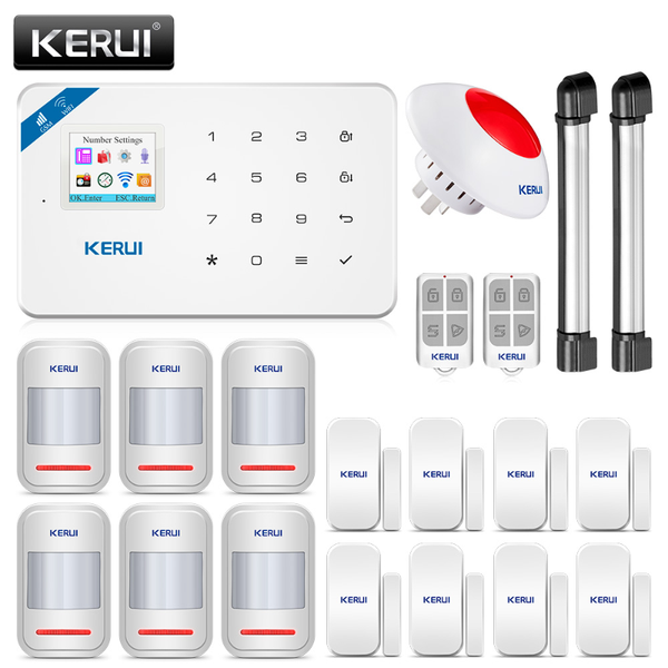 

alarm systems kerui w18 gsm wifi system burglar home security app remote control motion fire smoke detector door window sensor diy kit