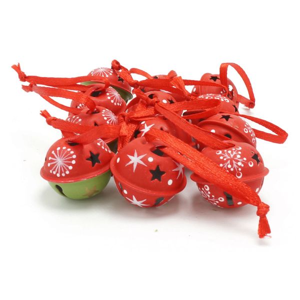 

christmas items 3 types 12 pcs cartoon metal small bells 25mm with balls stars christmas gift for home decoration 2020