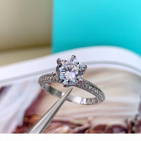 

have stamps and original box 925 sterling silver diamond love rings bague anillos womens marry engagement wedding sets jewelry gift hb, Golden;silver