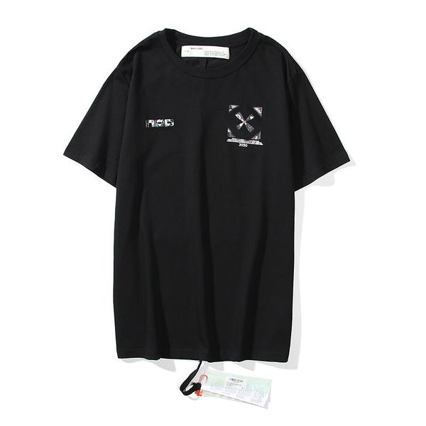 

the eur big size s-xl mens designer t-shirt casual short sleeves off black whiter women tshirts printed summer mens stylist t shirt, White;black