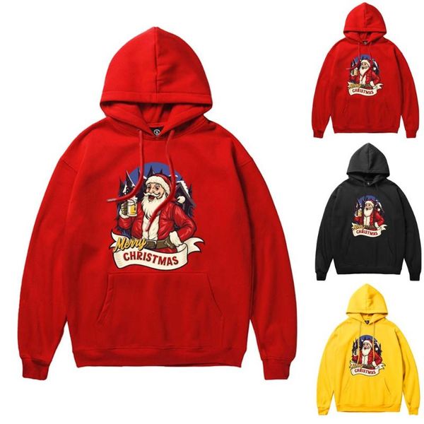 

men's hoodies & sweatshirts 2021 men christmas button pullover long sleeve hooded sweatshirt blouse sudaderas hombre w1107, Black