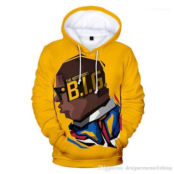 

designer men hoodies winter fleece long sleeve hooded mens sweatshirts casual 3d printed loose male hoodies biggie, Black