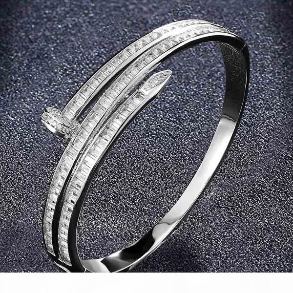 

blucome new arrival zirconia bangles for men jewelry perfect rhinestone crystal love chain bangles women pulseira bijuteriras, Black