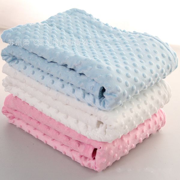 

baby soft blanket 2layers solid boy girl spring autumn blanket 6colors 102*76cm