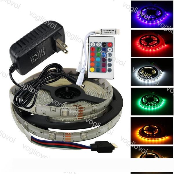 

led strip light 5050 dc12v 600led multicolor fiexble light 24keys waterproof super bright for hdtv tv deskscreen background eub