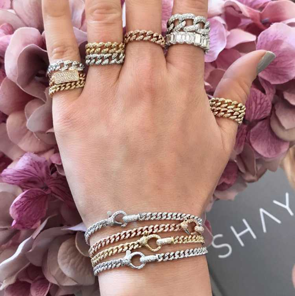 

charm bracelets summer punk beach style hip hop lock lobster bling micro pave cz miami cuban chain for women wholesale jewelry, Golden;silver