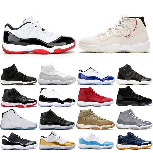 

white bred 11 chaussures concord 45 basketball shoes metallic silver cap and gown gamma 11s women mens trainers sports sneakers