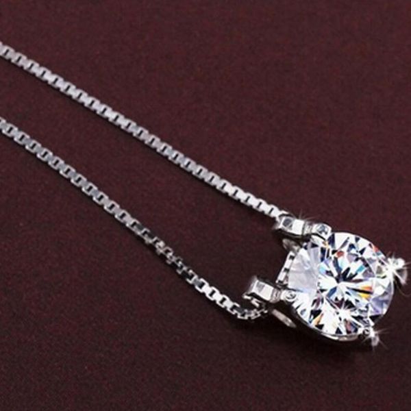 

jewelry s925 sterling silver woman zirconia crystal 0.8cm*0.8cm pendant water necklace wedding jewelry ing