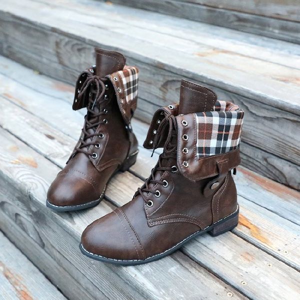 

women walking shoes winter cross-tied ankle boots pu leather plus size 43 female outdoor footwear ladies martin boots ankle boot