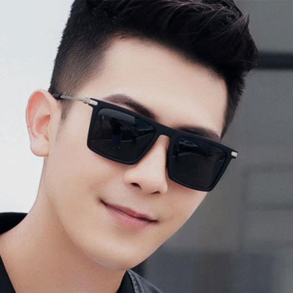 

sunglasses for men's cycl driving square classic retro metal spectacle frame glasses gradient uv protection outdoor sports, White;black