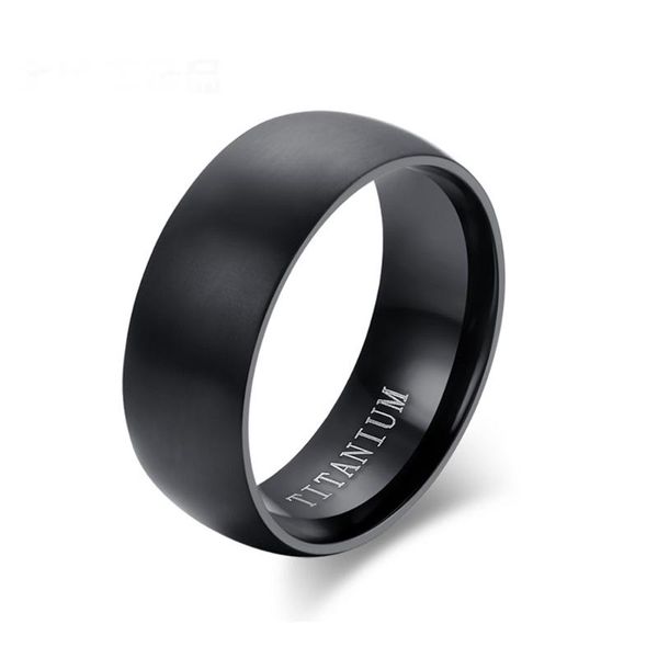 

jhsl 8mm classic black party male men titanium rings fashion jewelry stainless steel boyfriend gift size 6 7 8 9 10 11 12 13 14, Golden;silver