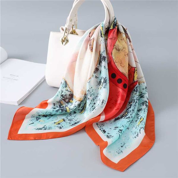 

silk square hair scarf 2020 new neck scarves bandana accessories women luxury neckerchief fashion shawl dog animal pattern, Blue;gray