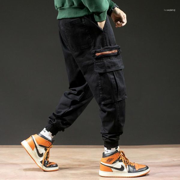 

cargo pants letter embroidery mens ankle baggage pants mens designer pants casual big package, Black