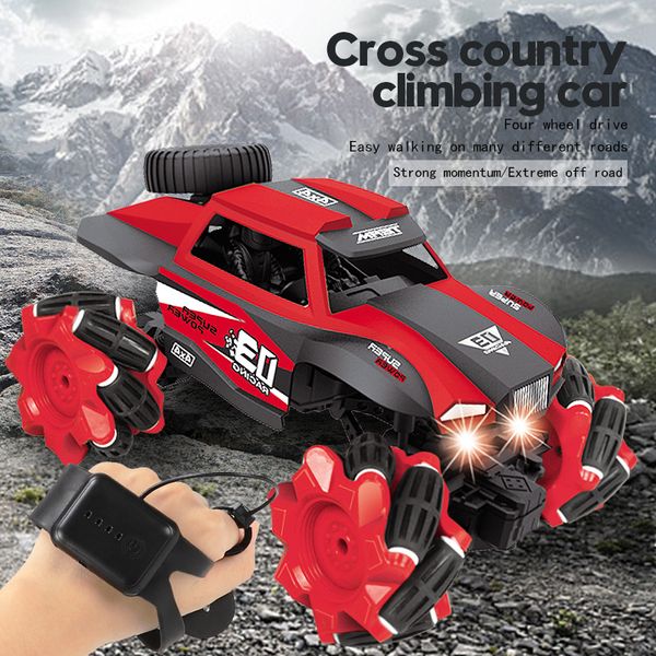 

rc car 1:16 4wd radio control stunt car gesture induction twisting off-road vehicle led light climb crawler model toys for kids